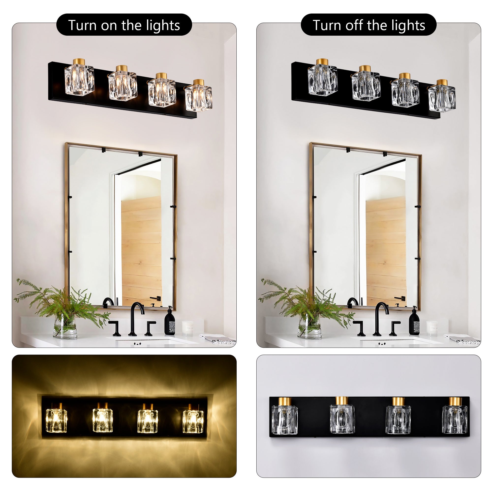 Black Gold Bathroom Light Fixtures
