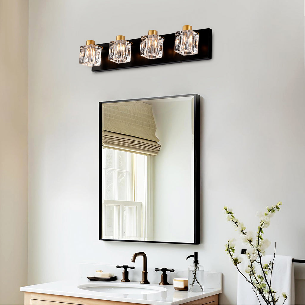 Black Gold Bathroom Light Fixtures