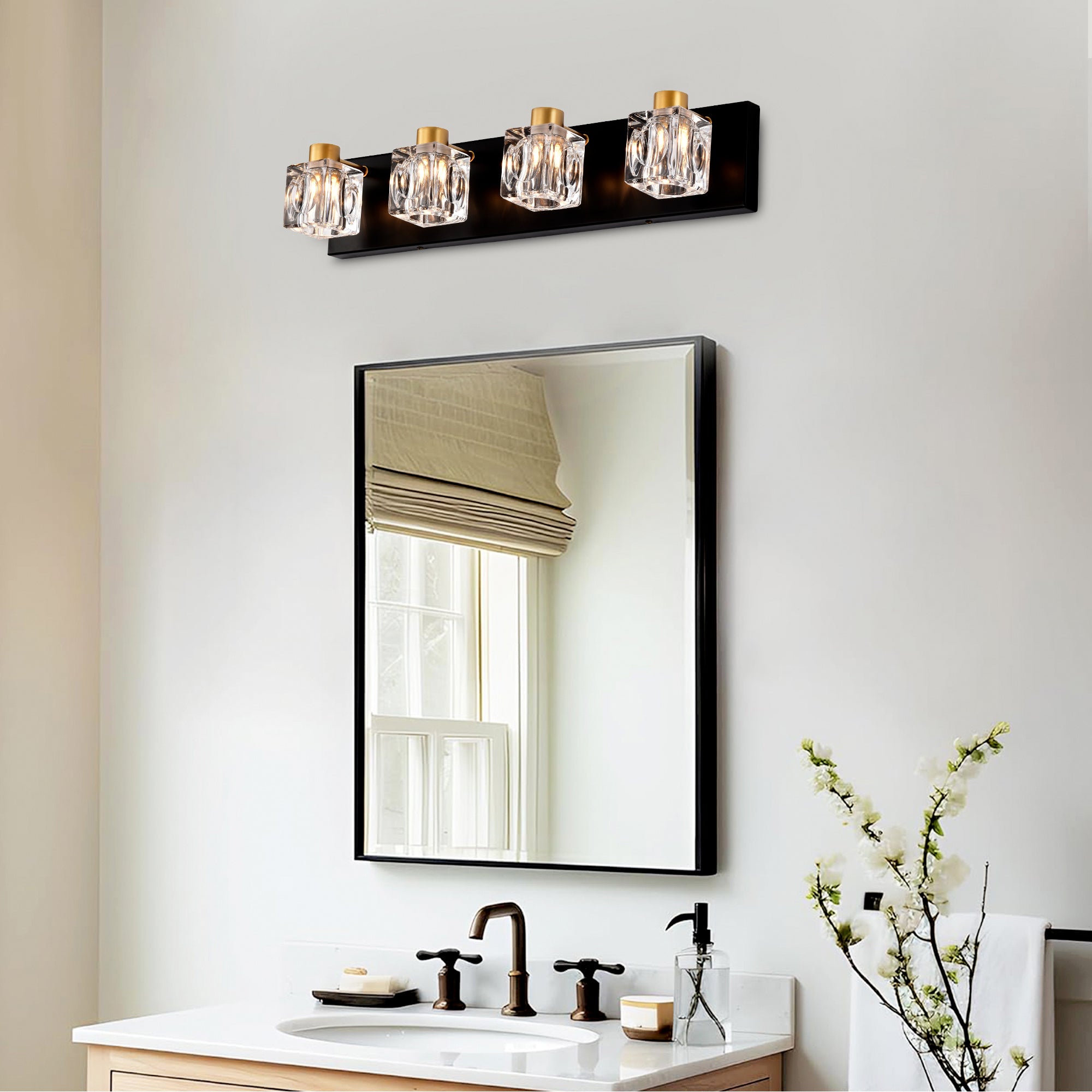 Black Gold Bathroom Light Fixtures