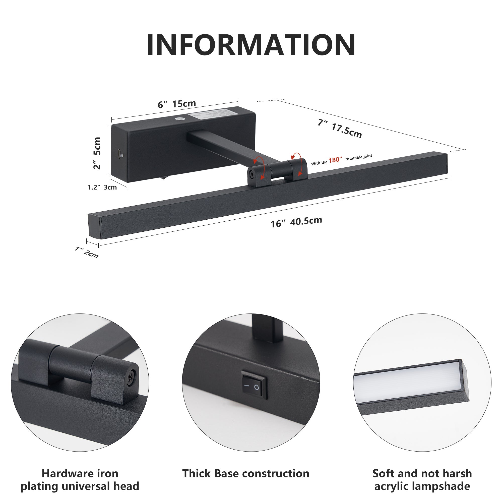 Black Bathroom Light