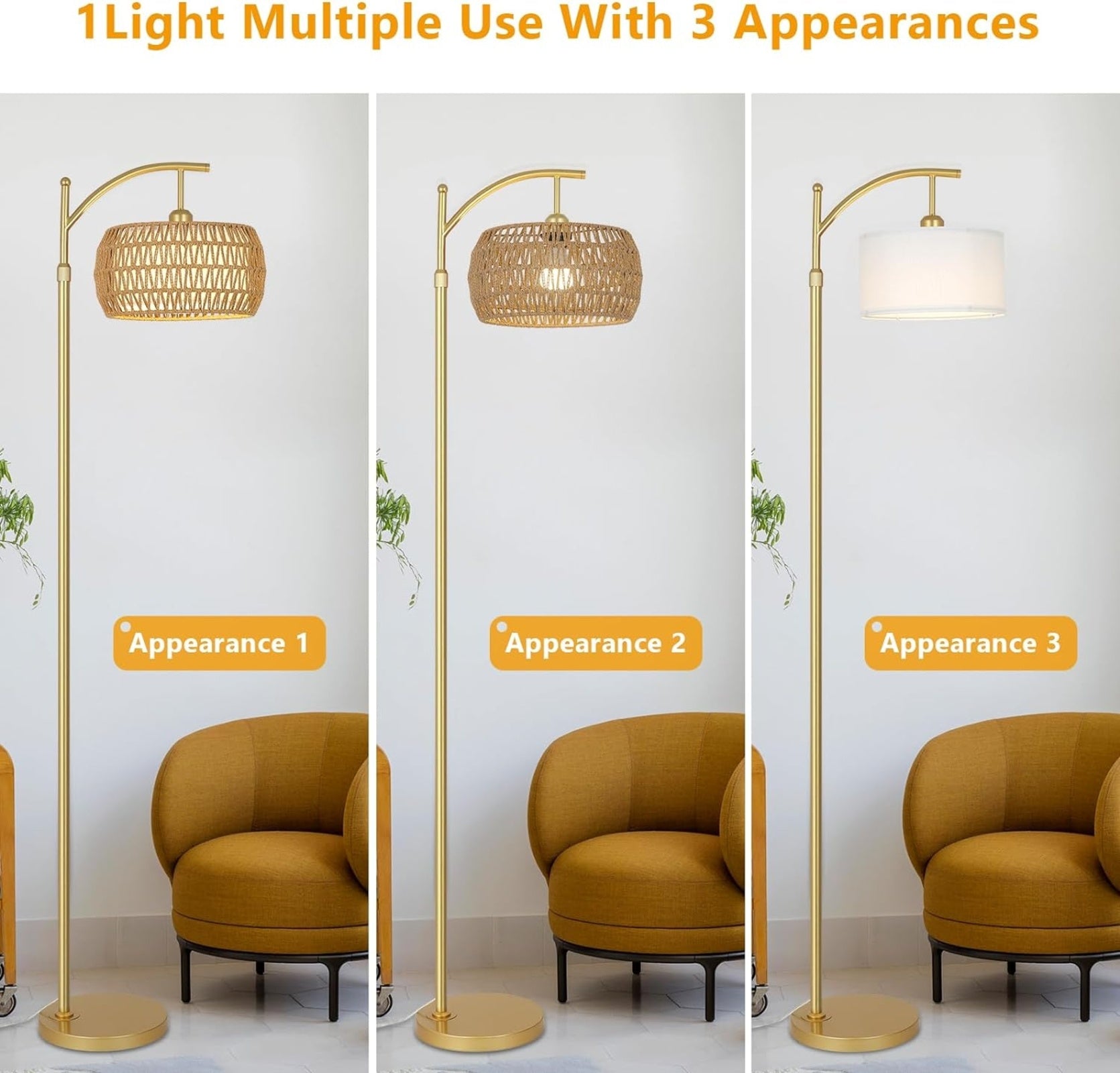 LED Gold Floor Lamp