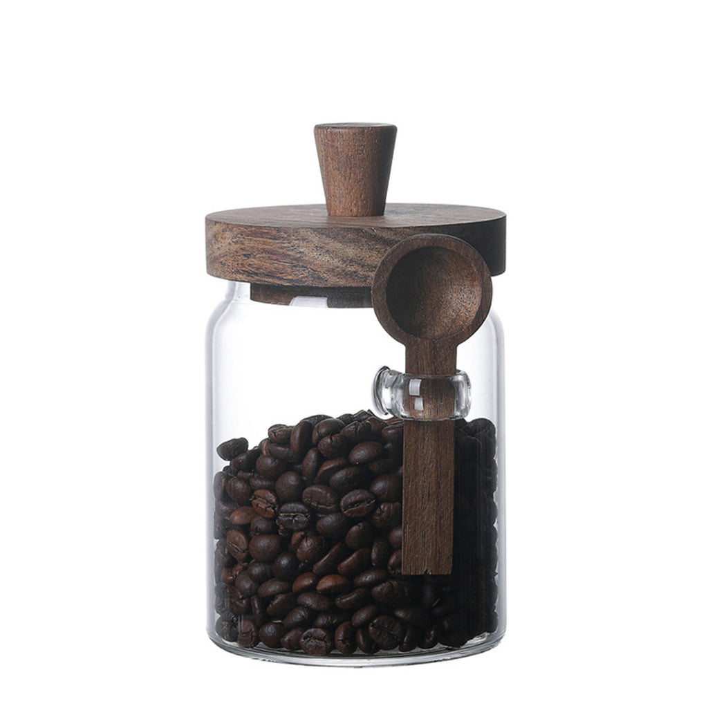 3Pcs Glass Coffee Jars With Spoons