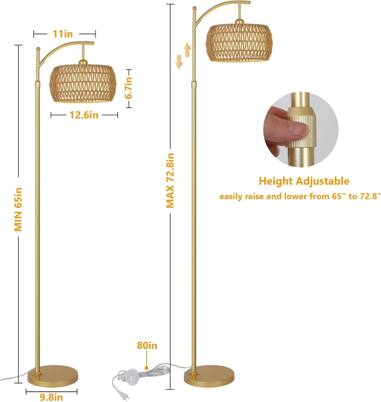 LED Gold Floor Lamp